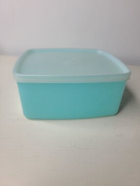 Vintage Tupperware Blue Rectangular Container Retro Kitchen